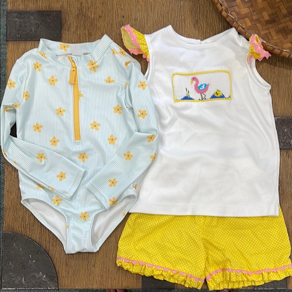 Carter's Kids Matching Set - Yellow and White